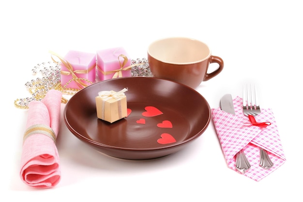 Kolacja przy świecach z potrawami